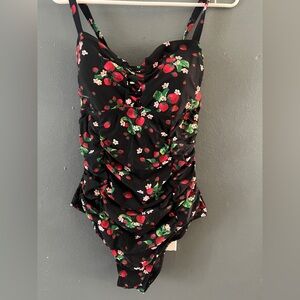 Torrid strawberry print swimsuit
